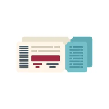 Class air ticket icon flat vector. Airline pass Stock Illustration
