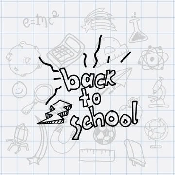 Class and school scribbles Stock Illustration