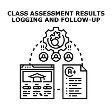 Class assessment results logging and follow up concept Stockillustratie