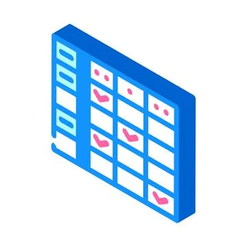 Class calendar isometric icon vector illustration color Stock Illustration
