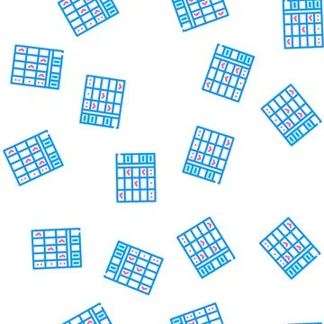 Class calendar vector seamless pattern color Stock Illustration