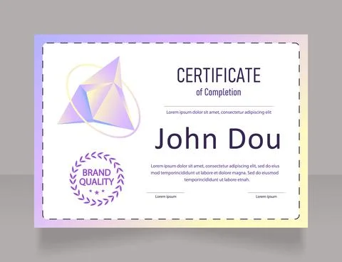 Class certificate design template Stock Illustration