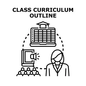 Class curriculum outline concept for education planning イラスト素材