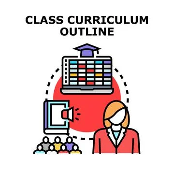 Class curriculum outline concept for education planning イラスト素材