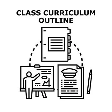 Class curriculum outline concept for educational program planning Stock Illustration