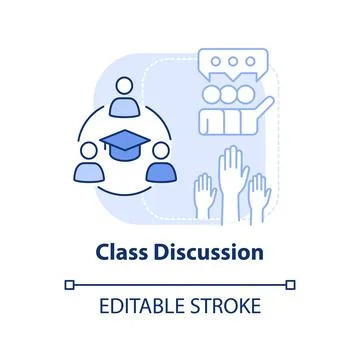 Class discussion light blue concept icon Stock Illustration