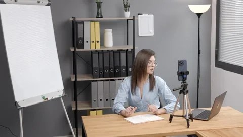 Class of diverse students learning remotely online using web app Stock Footage 317331845