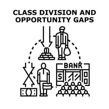 Class division and opportunity gaps concept Stock Illustration