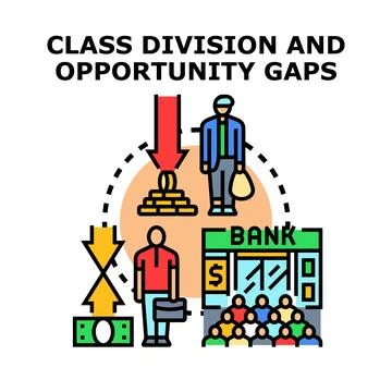 Class division and opportunity gaps concept Stockillustratie