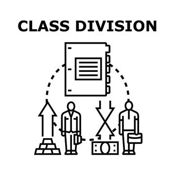 Class division concept showing economic inequality and social status イラスト素材