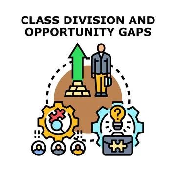 Class division creating opportunity gaps and social inequality Stock Illustration