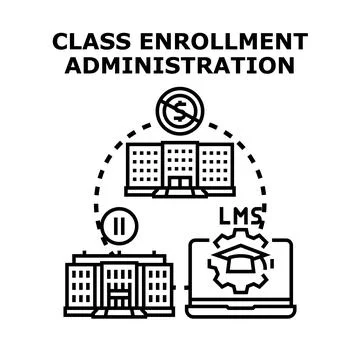 Class enrollment administration system planning concept Ilustración de archivo