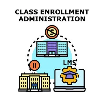Class enrollment administration system planning concept Stockillustratie