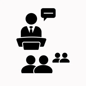 Class group of individuals drawn, lecturer icon Stock Illustration