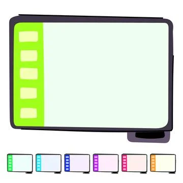 Class interactive smartboard vector cartoon graphic 스톡 일러스트