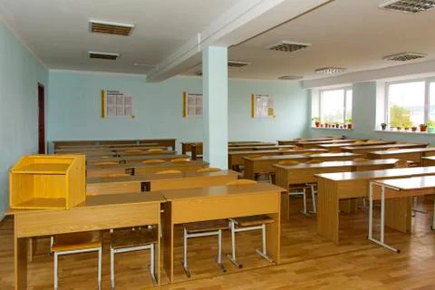 Class for lectures in Zhytomyr higher educational institution in Ukraine. Oct Stock Photos