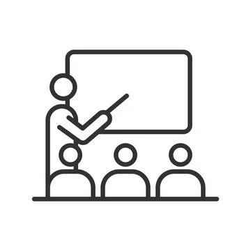 Class, in line design. Class, classroom, education, learning, school, students Stock Illustration