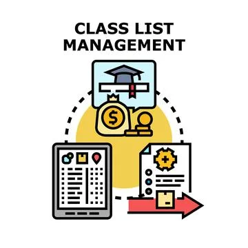 Class list management system for student enrollment and education administr.. Stock Illustration