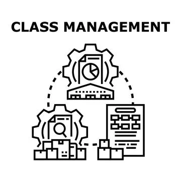 Class management concept vector illustration process Stock Illustration