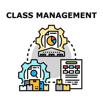 Class management concept vector illustration process Stock Illustration
