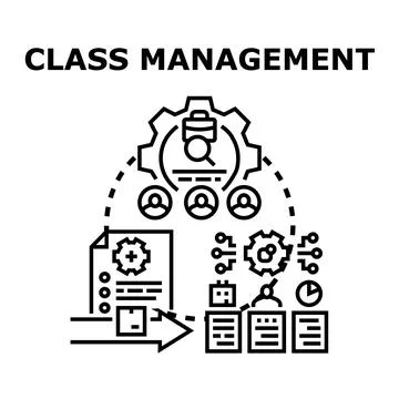 Class management vector concept creating efficient learning process Stock Illustration