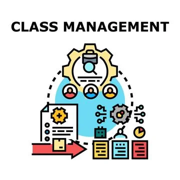 Class management vector concept creating efficient learning process Stock Illustration
