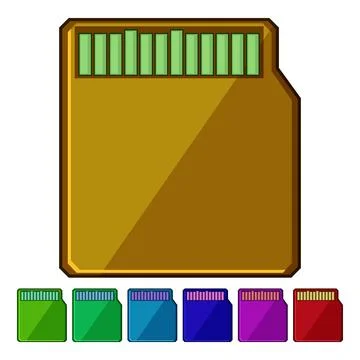 Class minisd card cartoon vector graphic Illustrazione stock