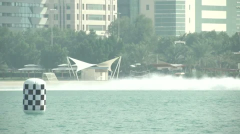 Class One boat racing at full speed  Stock Footage 43316486