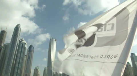Class One flag waving in Dubai Stock Footage 37310731