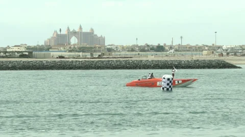 Class One racing boat navigating Stock Footage 37310740