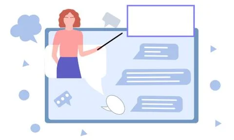 Class with an online teacher, vector graphics Stock Illustration