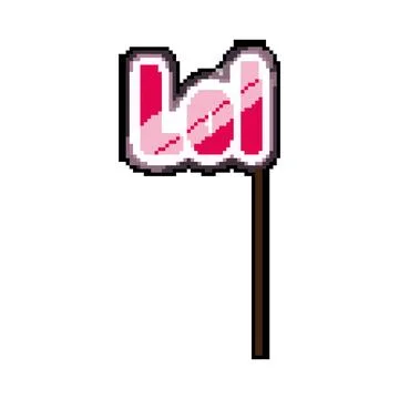 Class photo booth prop pixel art vector illustration 스톡 일러스트
