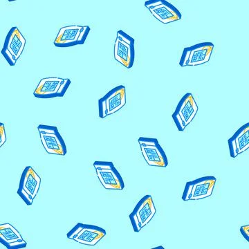 Class physical evidence crime isometric icon seamless pattern Stock Illustration
