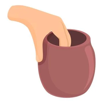 Class pot icon cartoon vector. Pottery art Stock Illustration