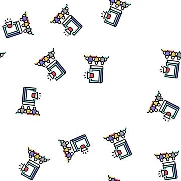 Class reading education book vector seamless pattern Illustrazione stock