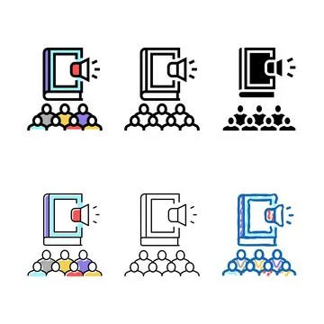 Class reading education types book color icon vector Stock Illustration