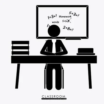 Class room, desing, vector illustration. Stock Illustration