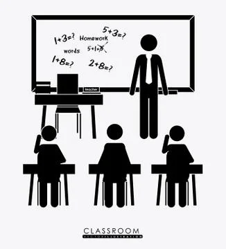 Class room, desing, vector illustration. Stock Illustration