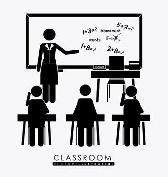 Class room, desing, vector illustration. Stock Illustration