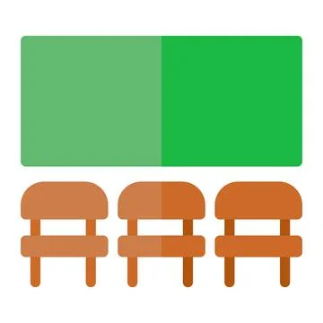 Class room icon in Flat Style. Color Fill. Isolated on White Background Stock Illustration