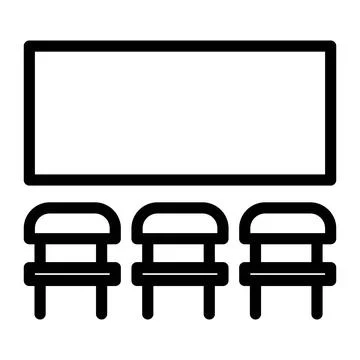 Class room icon in Outline Style. Line Art Stock Illustration
