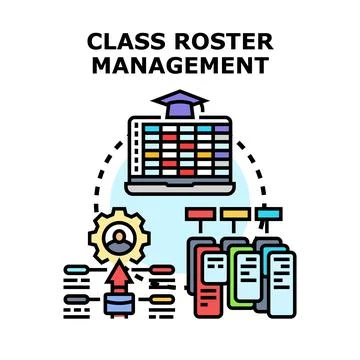 Class roster management system for educational administration Stock Illustration