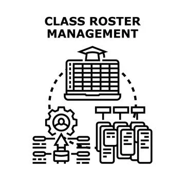 Class roster management system for educational administration Stock Illustration