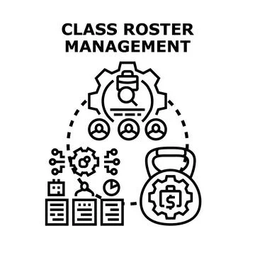 Class roster management system optimizing learning process Stock Illustration