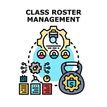 Class roster management system optimizing learning process 库存插图