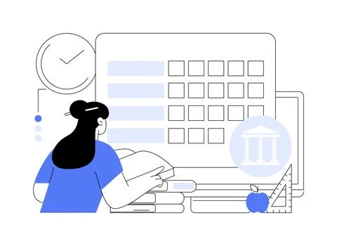 Class schedule abstract concept vector illustration. Stock Illustration