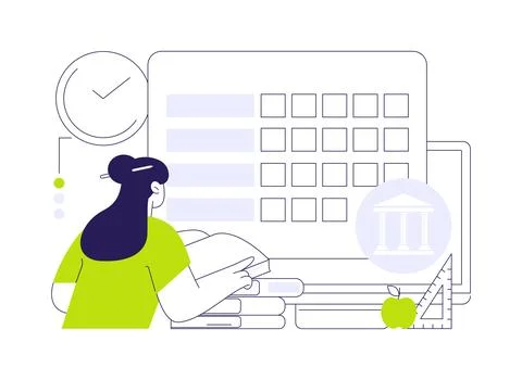Class schedule abstract concept vector illustration. Stock Illustration