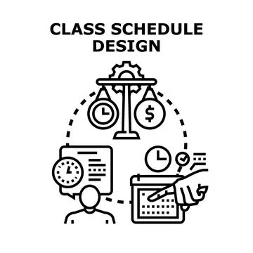 Class schedule design managing time and budget Stockillustratie
