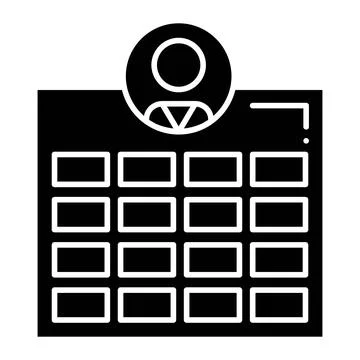 Class Schedule Glyph Icon Stock Illustration