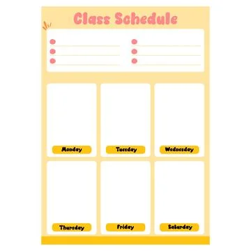 Class schedule Stock Illustration